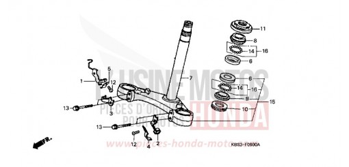 TIGE DE DIRECTION NSR125RR de 1994